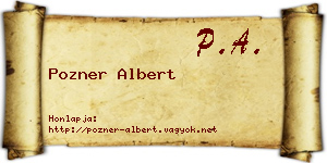 Pozner Albert névjegykártya